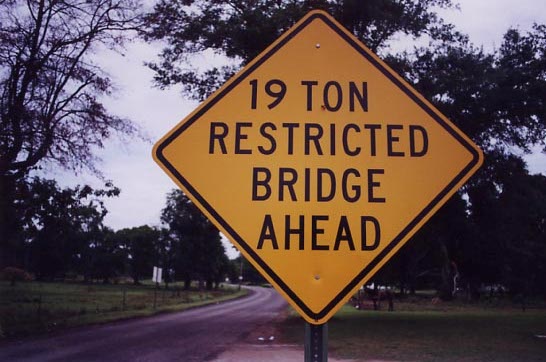 19 Ton Restricted Bridge Ahead (Wheeler ,AL)