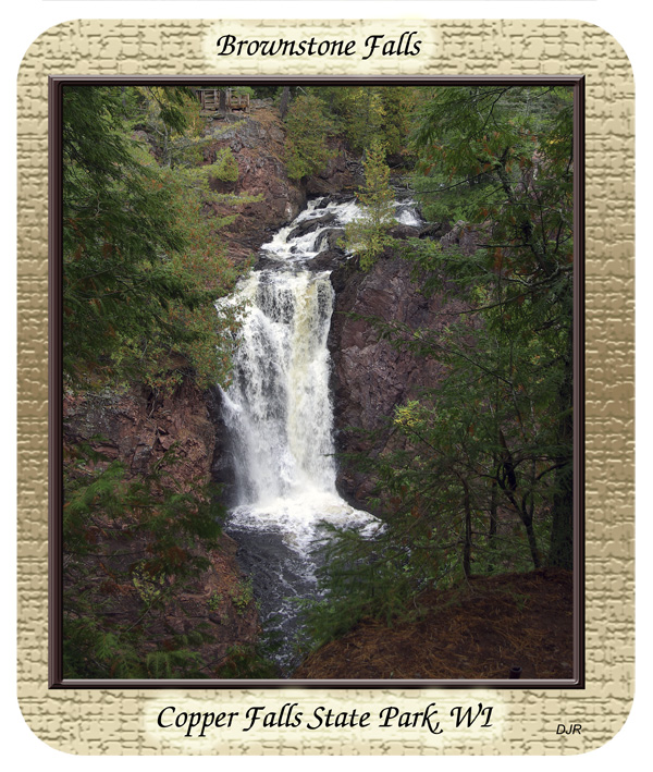 Brownstone Falls framed
