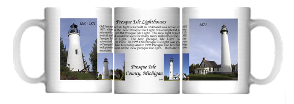 Old and new Presque Isle Lighthouses (Presque Isle county Lighthouses)