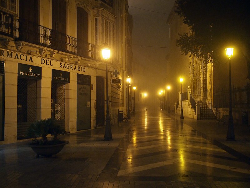 Calle Santa Maria in mist