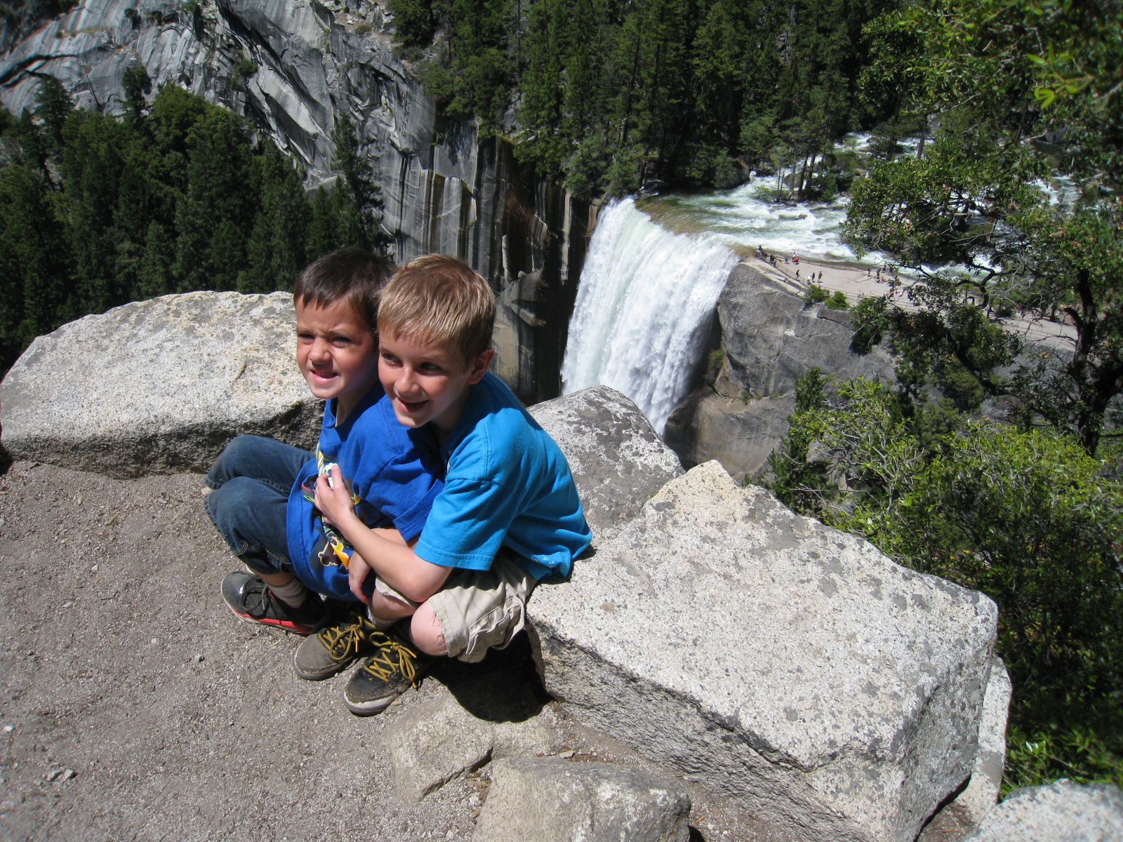 vernal falls in the back ground