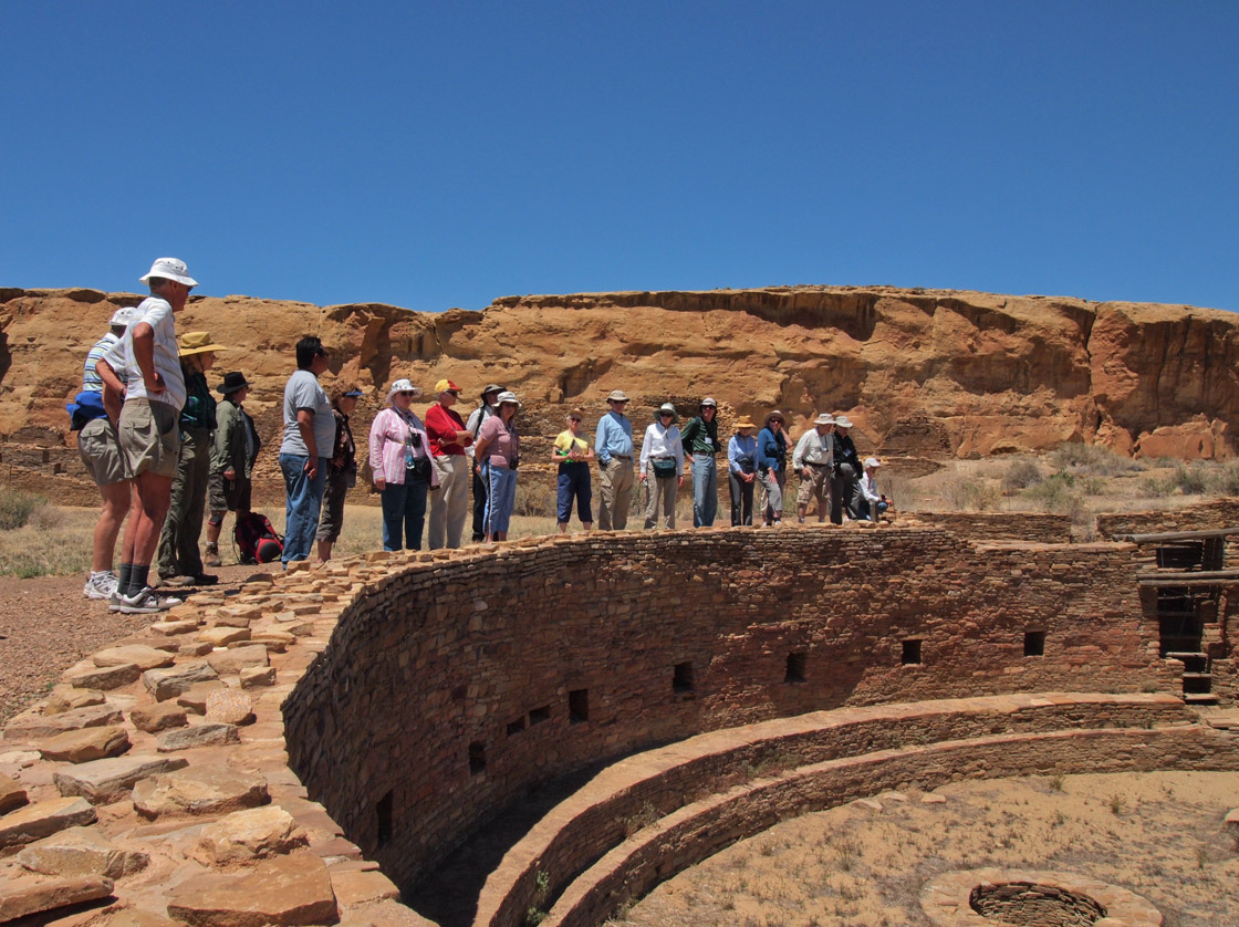 P5133813 Our group outside Chetro Ketl Kiva