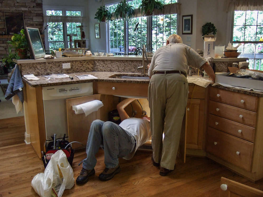 DSCF8640 Neighbor Fred Helps With Faucet Installation
