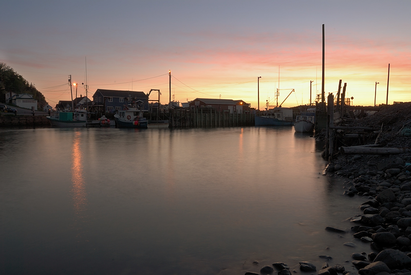 Harbourville after sunset