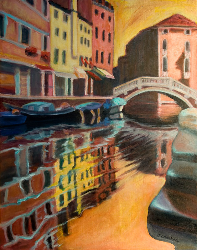 Venice in the Water<br>28X22 Oil<br>November 2008