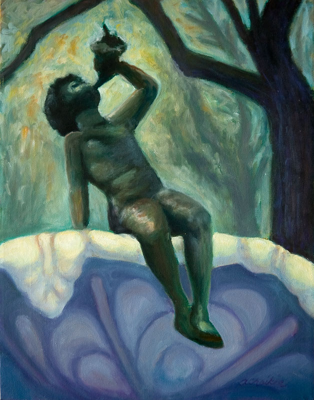 Elizabeth Park Cherub<br>18 X 14 Oil<br>April 2008