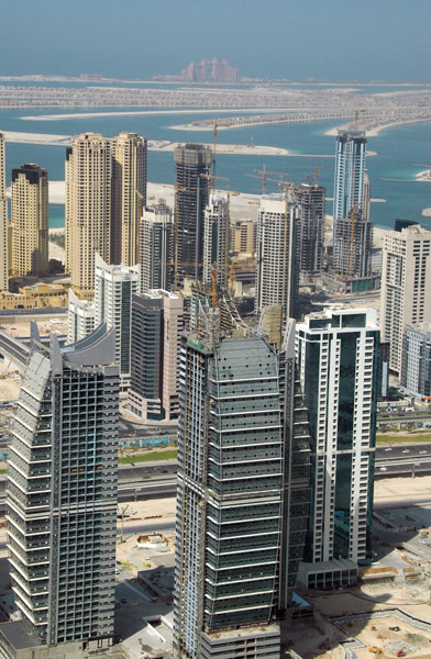 Armada Towers, Jumeirah Lake Towers with Dubai Marina and the Palm Jumeirah