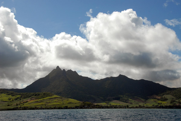 The mountains of the central coast of eastern Mauritius