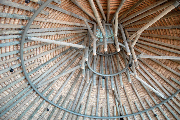 Structure of the bar's thatched roof