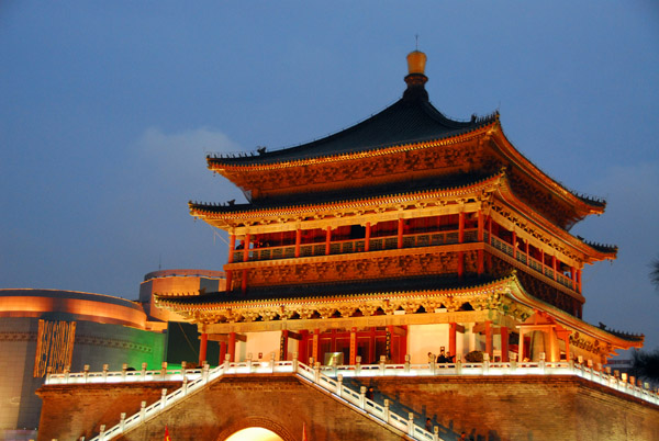 Xian Bell Tower - at the intersection of the main north-south and east-west axes