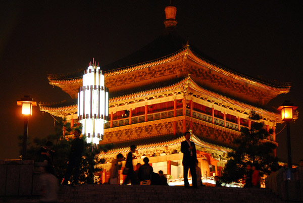 Bell Tower of Xi'an from the forecourt of the Ginwa Shopping Mall