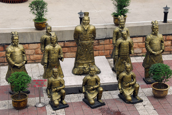 Figures modelled on the Terracotta Warriors near Xi'an Railway Station