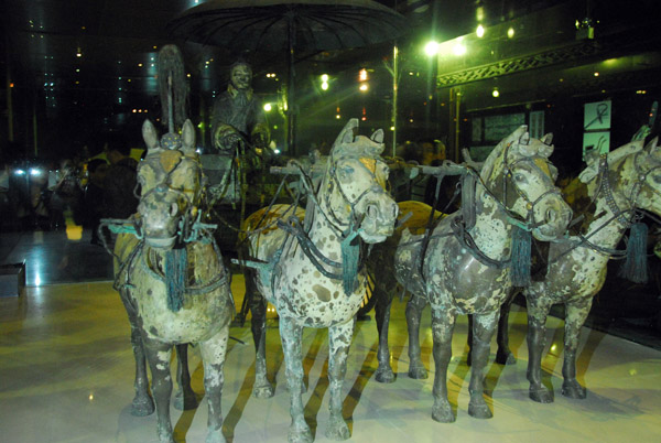 Four-horse bronze chariot unearthed around 1980 near the tomb of Emperor Qin Shi Huang