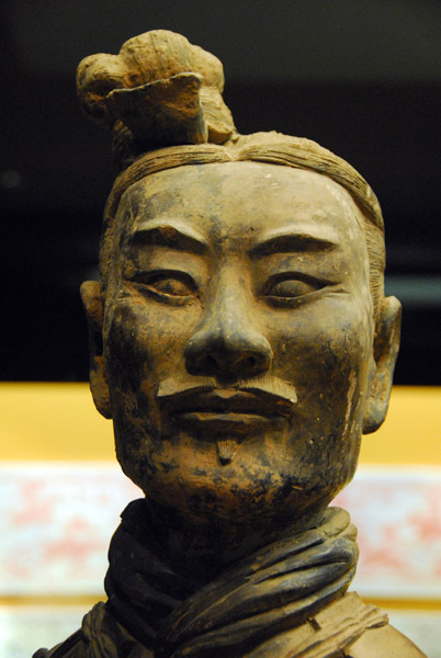 Facial detail, terracotta warrior, Exhibition Hall