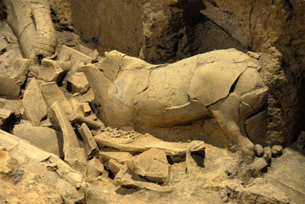 Damaged terracotta horse in Pit 2