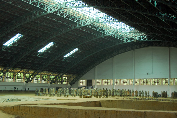 Hangar-like roof over Pit 1, the largest with around 6000 terracotta warriors
