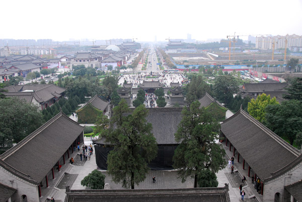 View south from a low floor of Big Wild Goose Pagoda, Da Ci'en Temple