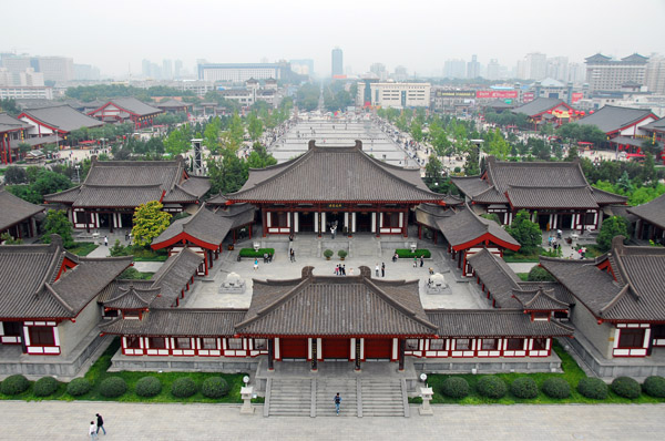 View north from a low floor of Big Wild Goose Pagoda, Da Ci'en Temple