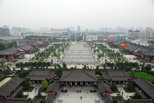 View north from the top of Big Wild Goose Pagoda, Da Ci'en Temple, Xi'an