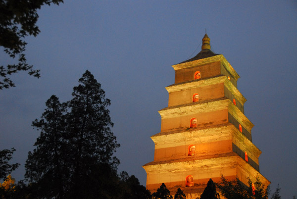 Big Wild Goose Pagoda illuminated