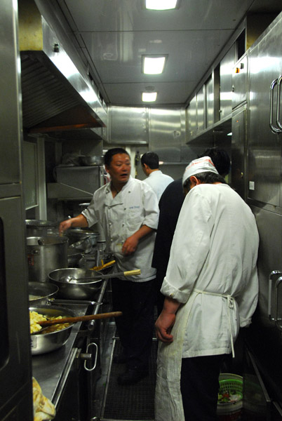 Kitchen of the dining car