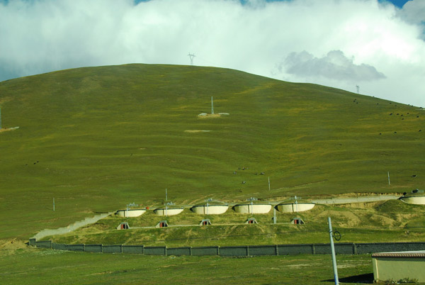 Storage tanks built into the mountainside, Dangxiong (N30.479/E91.116)