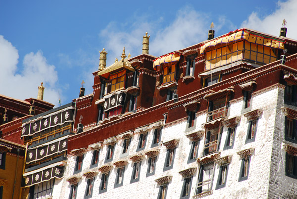 The state apartments of the Dalai Lama on the top level