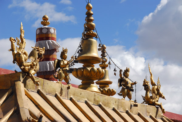 Gilded bronze roof ornaments on the Jokhang