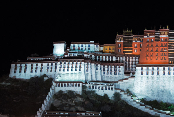 Potola Palace at night, west side
