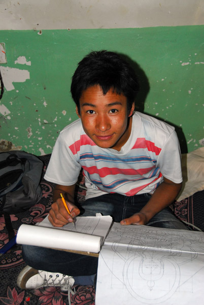 Young Tibetan Thangka painter