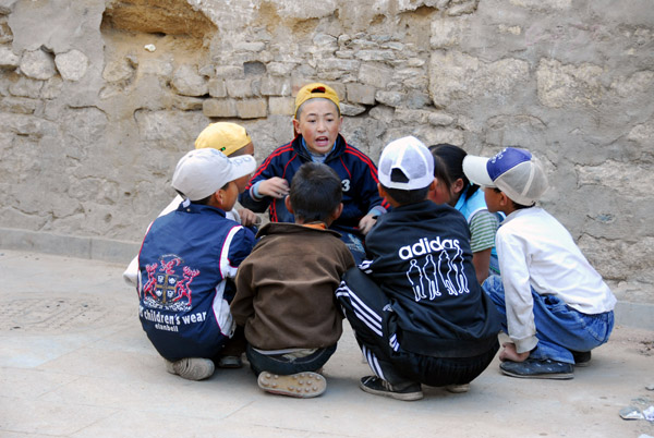 Kids in Barkhor playing a game