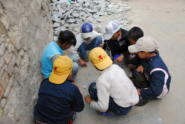 Kids in Barkhor playing a game