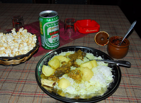 My pitiful first meal in Tibet at a bar on Beijing Zhonglu near the Lhasa Hotel