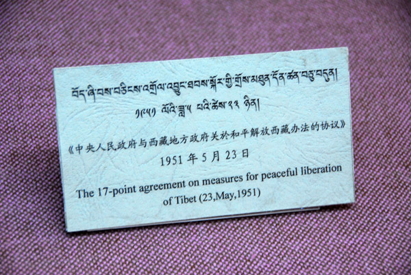The 17-point agreement on measures for peaceful liberation of Tibet 23 May 1951
