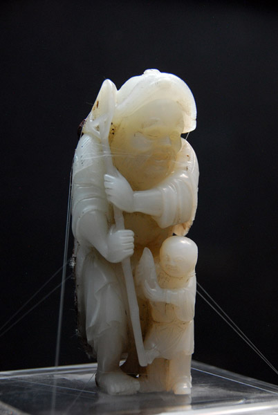 Happiness of Fisherman in white jade, Qing Dynasty