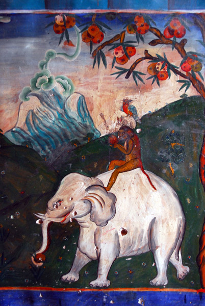 Four Friends elephant, monkey, hare and partridge from Tittira Jataka legend