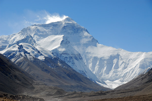Mt. Everest, in Tibetan Qomolangma and in Nepali Sagarmatha