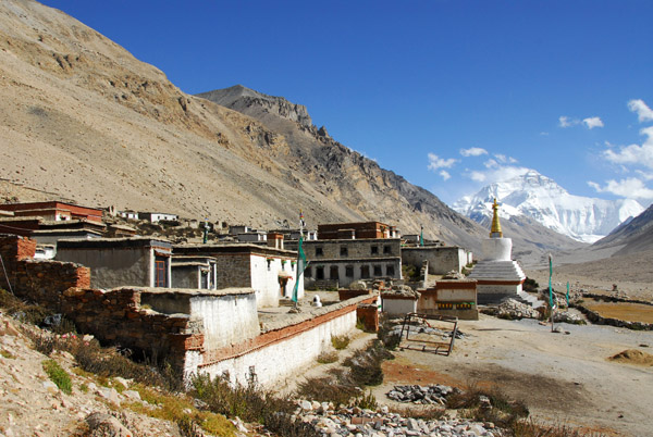 Rongphu Monastery with Mt Everest