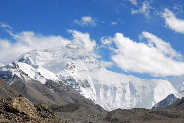 The north face of Mt Everest from Everest Base Camp