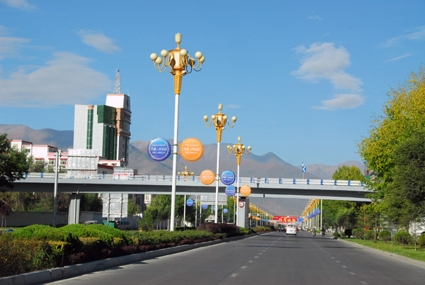 Driving out of Lhasa for Tsetang, 183 km southeast of the city