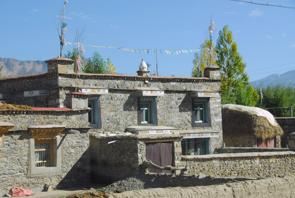 Rugged stone house common in the small villages outside Lhasa