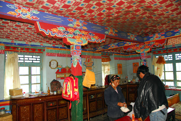 The colorfully decorated living room of the driver's house