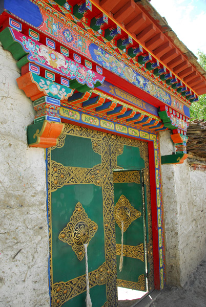 Ornate gateway to a Tibetan home