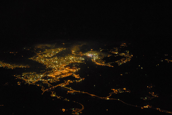 Hong Kong night aerial