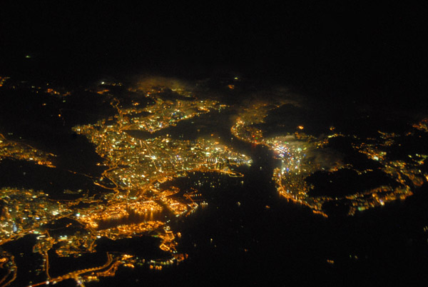 Hong Kong night aerial