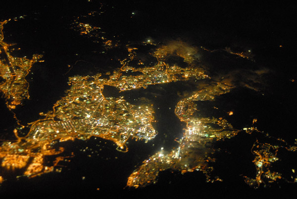 Hong Kong night aerial