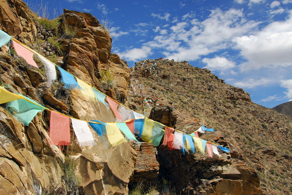 Prayer flags with colors representing the elements