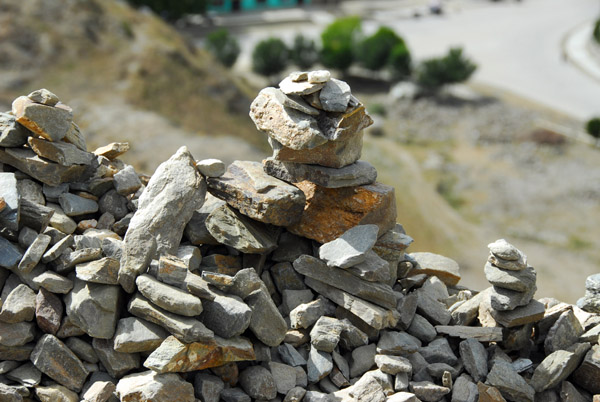 Stones piled along the trail