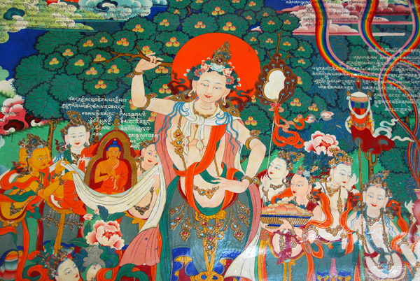 Murals along the north wall of the Tsuglagkhang, Chang Zhu Monastery