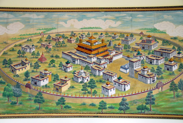 Another large painting in the hotel - Samye Monastery - closed due to political unrest leading up to the Olympics